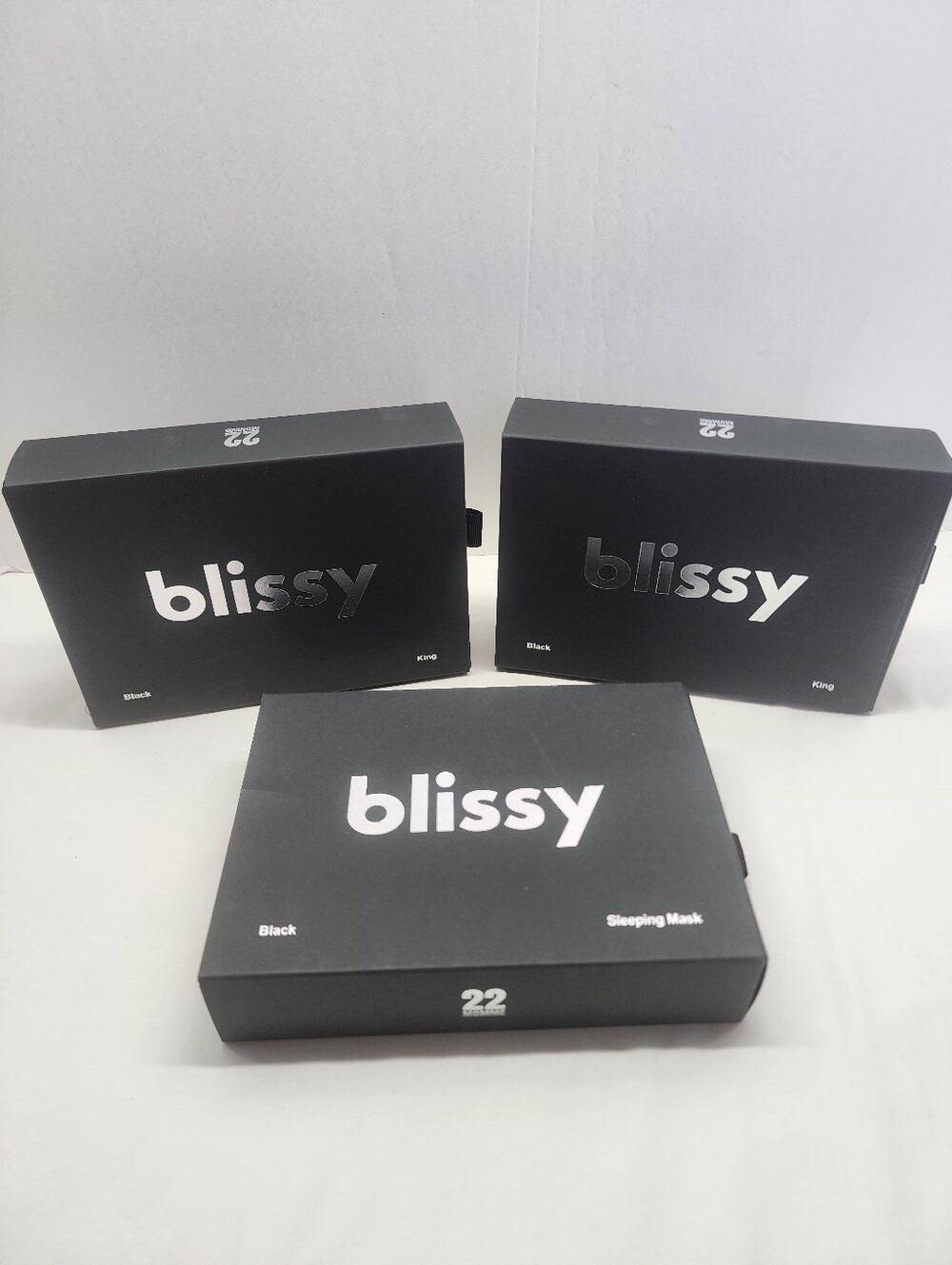 3pc Blissy Black King Pillowcases & Sleeping Mask Set